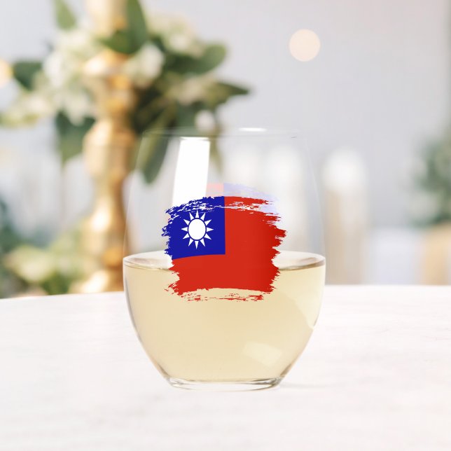 Verre À Vin Sans Pied Drapeau taïwanais (Insitu (Mariage))