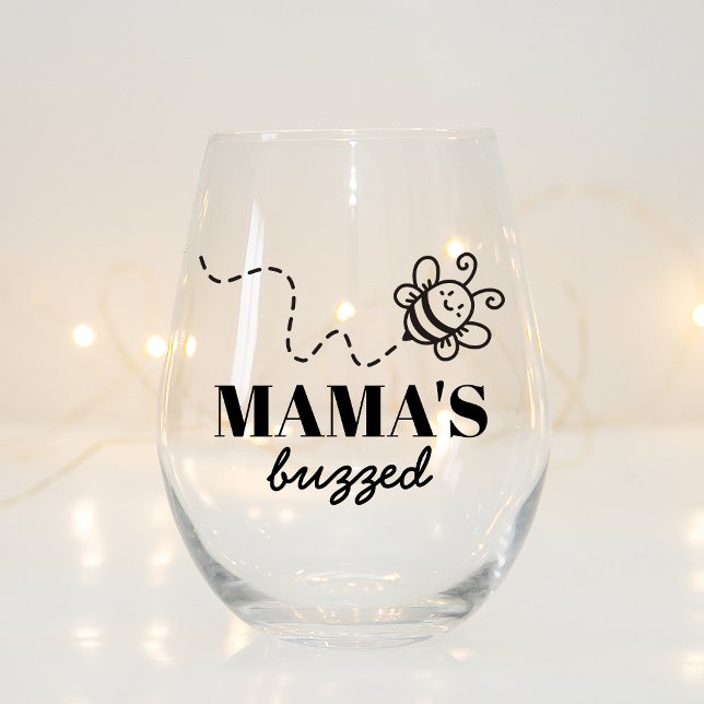 Verre À Vin Sans Pied Drôle cadeau d'abeille Buzzed pour maman qui aime  (Créateur téléchargé)