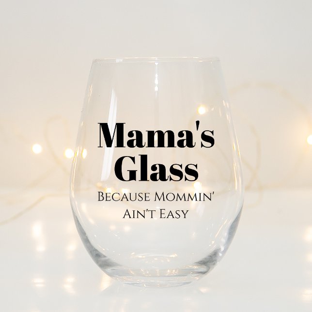 Verre À Vin Sans Pied Drôle cadeau personnalisé pour maman qui aime boir (Créateur téléchargé)