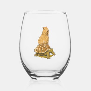 Verre À Vin Sans Pied Drôle Capybara Animal Turtle Cute Capybara