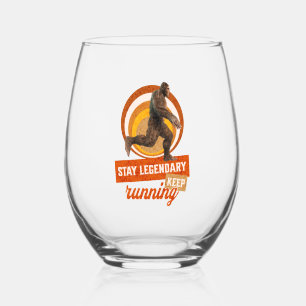 Verre À Vin Sans Pied Drôle de motivation de course de Bigfoot