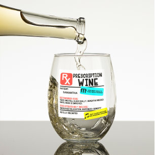 Verre À Vin Sans Pied Drôle Vin d'ordonnance Nom personnalisé