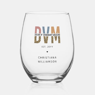 Verre À Vin Sans Pied DVM personnalisé Docteur en médecine vétérinaire C