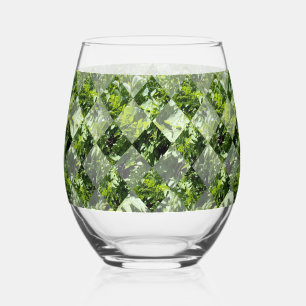 Verre À Vin Sans Pied Élégance d'émeraude : Feuilles verts en coupe diam