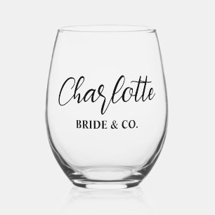 Verre À Vin Sans Pied Elegant Bride & Co. Réception de mariage sarcelle