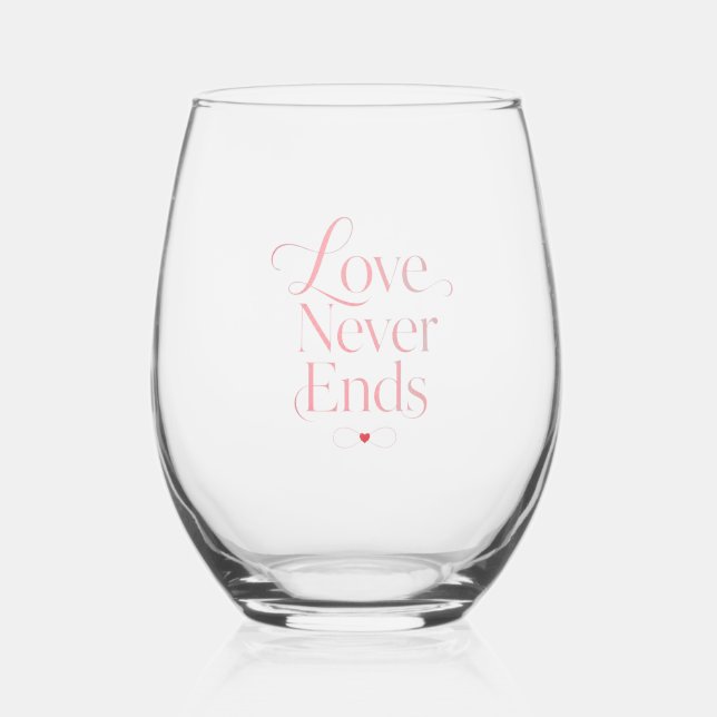 Verre à vin sans pied élégant "L'amour ne finit ja (Recto)