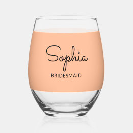 Verre À Vin Sans Pied Élégant Mariage Pretty Peach