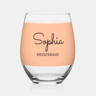 Verre À Vin Sans Pied Élégant Mariage Pretty Peach