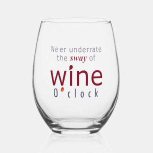 Verre À Vin Sans Pied Élégant "Wine O'clock" Raisin et Vin Drop Sway
