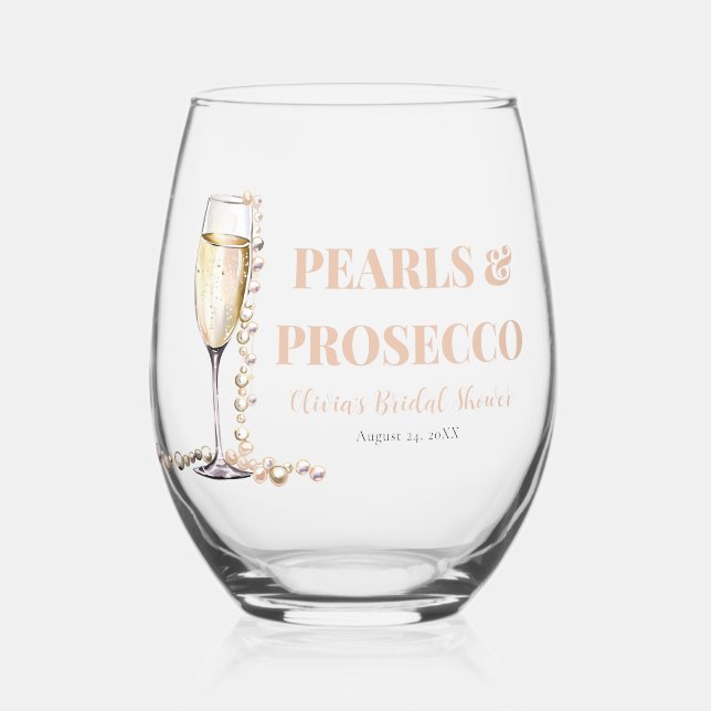Verre À Vin Sans Pied Elégante perles d'or et Fête des mariées de poursu (Recto)