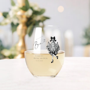 Verre À Vin Sans Pied Elle a trouvé sa boo fantôme floral Baby Shower de