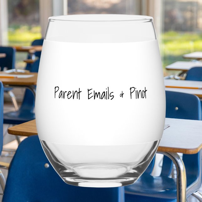 Verre À Vin Sans Pied « Emails des parents et Pinot » Professeur personn (Créateur téléchargé)