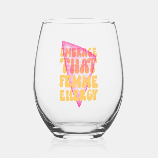 Verre À Vin Sans Pied Embrassez Ce Verre De Vin Écologique Femme Energy (Recto)