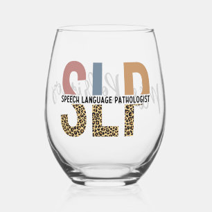 Verre À Vin Sans Pied Empreinte de léopard Pathologiste de la parole per