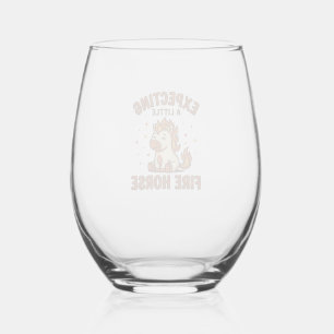 Verre À Vin Sans Pied En attente d'un petit cheval de feu Chemise bébé v
