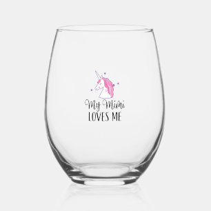 Verre À Vin Sans Pied Enfants Ma Mimi M'aime Fille Licorne Petite-Fille 