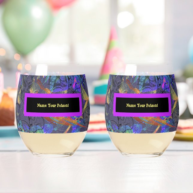 Verre À Vin Sans Pied Ensemble de 2 Nom Votre Poison (Insitu (Anniversaire))