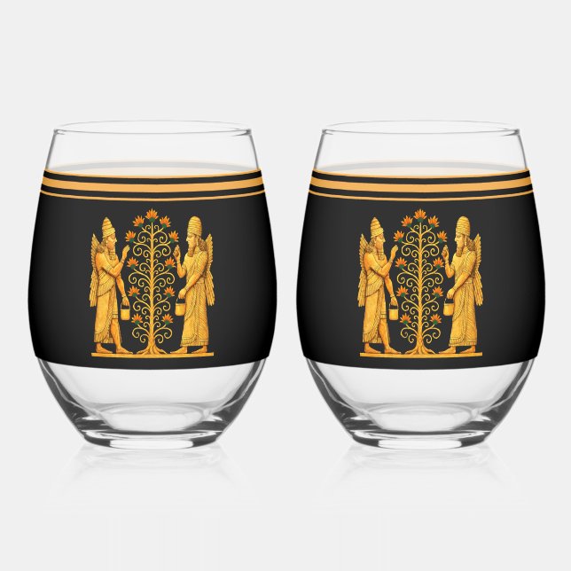 Verre À Vin Sans Pied Ensemble de Boissons Anunnaki Golden (Recto)