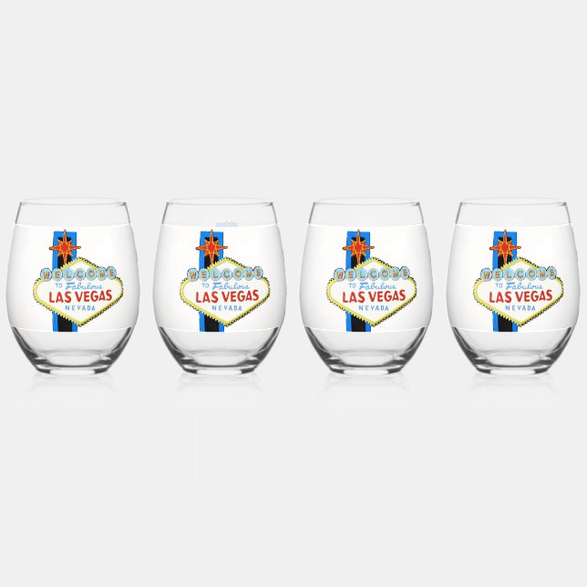 Verre À Vin Sans Pied Ensemble de boissons Las Vegas (Recto)