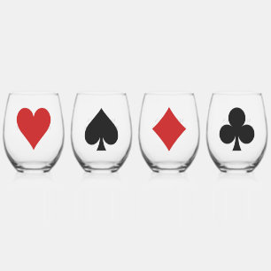 Verre À Vin Sans Pied Ensemble de couleurs de cartes de texte personnali