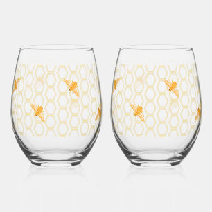 Verre À Vin Sans Pied Ensemble de vaisselle pour abeilles à miel, rayon