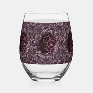 Verre À Vin Sans Pied Ensemble de vaisselle Rose Mandala