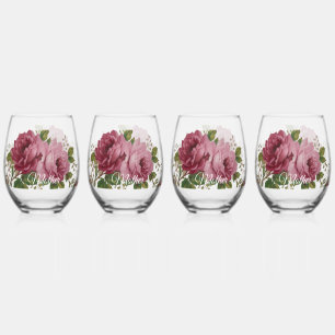 Verre À Vin Sans Pied Ensemble de verrerie Pink Rose Elegance