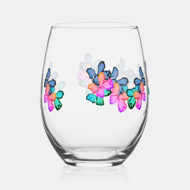 Verre À Vin Sans Pied Ensemble De Vêtements : Amour Du Papillon (Recto)