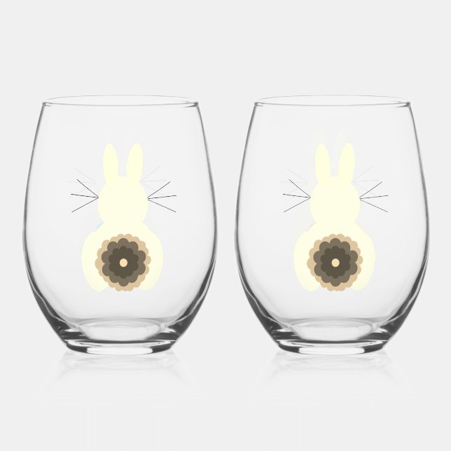 Verre À Vin Sans Pied Ensemble de Vins de lapin de Pâques (Recto)
