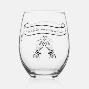 Verre À Vin Sans Pied Ensemble Toast to Love Mariage