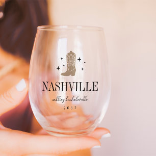 Verre À Vin Sans Pied Enterrement de vie de jeune fille bottes de cowboy