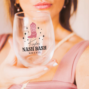 Verre À Vin Sans Pied Enterrement de vie de jeune fille Cowgirl Nash Bas