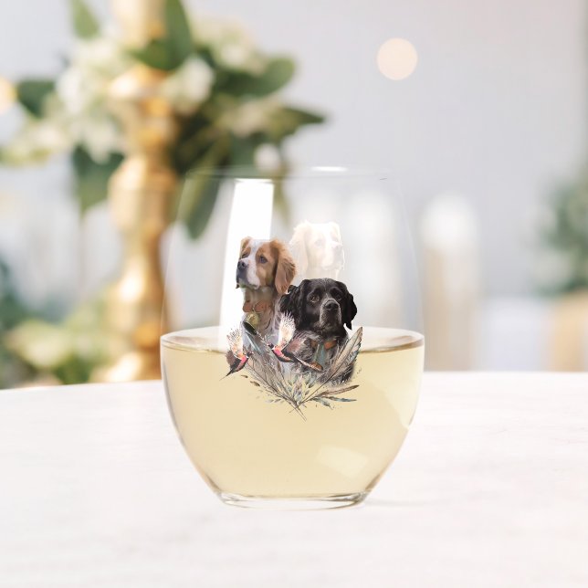 Verre À Vin Sans Pied Épagneul breton (Insitu (Mariage))