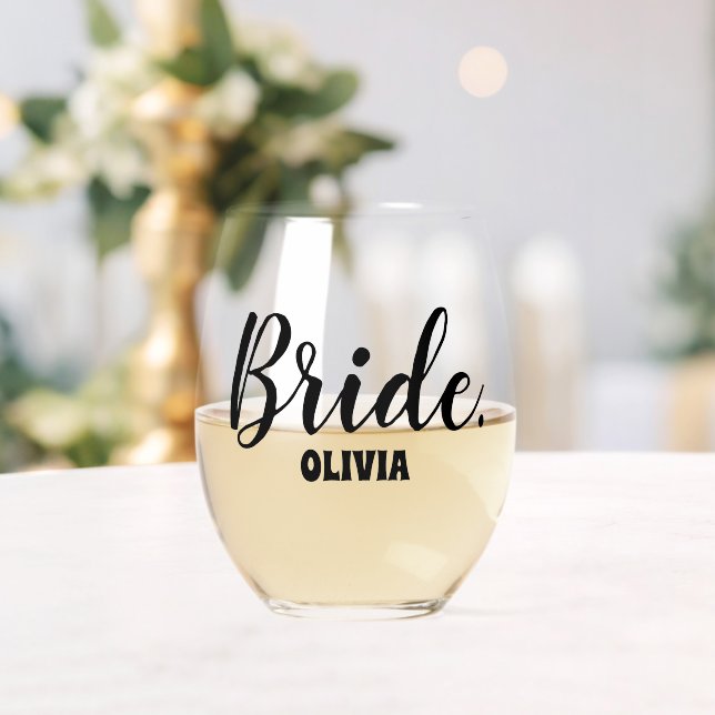 Verre À Vin Sans Pied Épouse de bachelorette personnalisée (Insitu (Mariage))