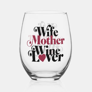 Verre À Vin Sans Pied Épouse Mère Amoureuse de Vin
