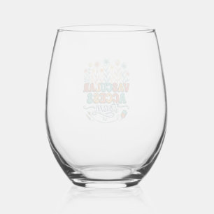 Verre À Vin Sans Pied Équipe d'accès vasculaire Floral Conception de che