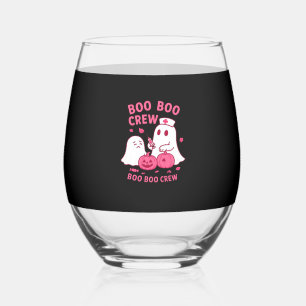 Verre À Vin Sans Pied Équipière Boo Boo Infirmière Drôle Halloween Fantô