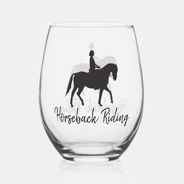 Verre À Vin Sans Pied Équitation Design Design Vin Stemless (Recto)