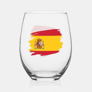 Verre À Vin Sans Pied Espagne, Drapeau Espagnol