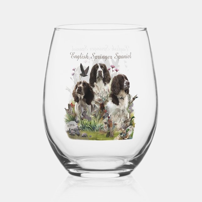 Verre À Vin Sans Pied Espagnol Springer anglais, Art (Recto)