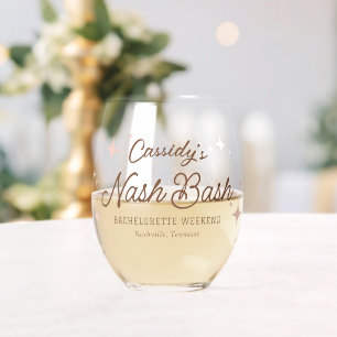 Verre À Vin Sans Pied Étoiles Rétro Roses Nash Bash Enterrement de Vie d