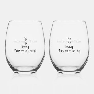 Verre À Vin Sans Pied Félicitations pour vos jumeaux