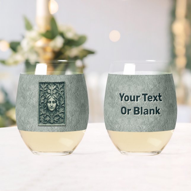 Verre À Vin Sans Pied Femme verte - Pierre (Insitu (Mariage))