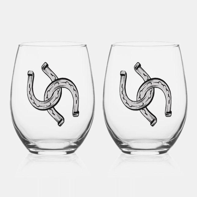 Verre À Vin Sans Pied Fers à cheval (Recto)