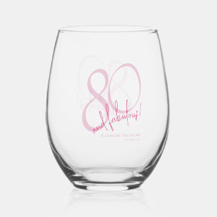 Verre À Vin Sans Pied Fête d'anniversaire 80 ans moderne et fabuleuse