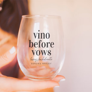 Verre À Vin Sans Pied Fête de Bachelorette au Pays du Vin Vino Before Vo