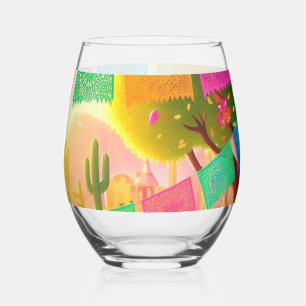 Verre À Vin Sans Pied Fête de Papel Picado