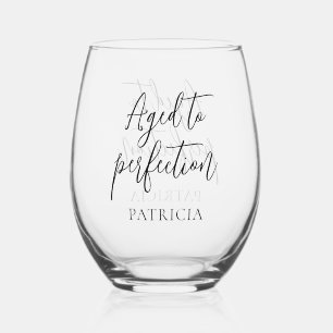 Verre À Vin Sans Pied Fête élégante de 60 ans vieillie à la perfection