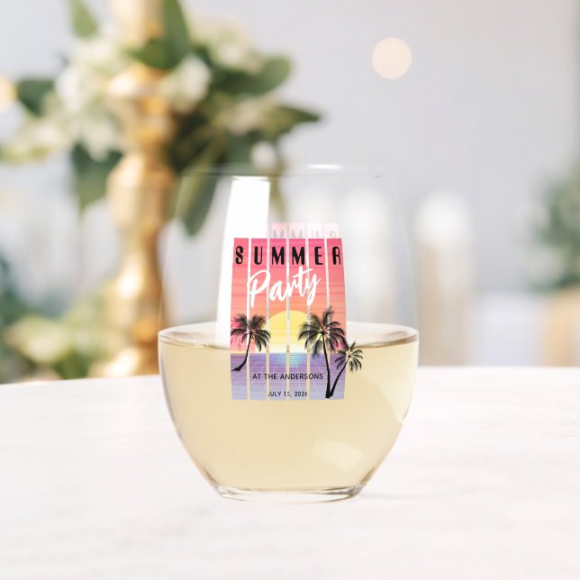 Verre À Vin Sans Pied Fête estivale Cool Synthwave (Insitu (Mariage))