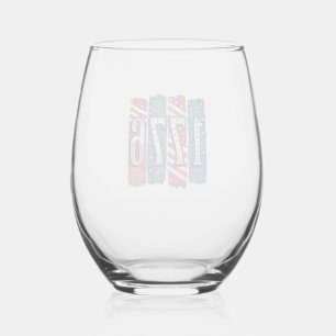 Verre À Vin Sans Pied Feu d'artifice patriotique 1776 Dessin vectoriel v